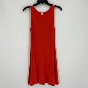 Old Navy Women’s Crew Neck Sleeveless A Line Mini Basic Summer Dress Orange S
